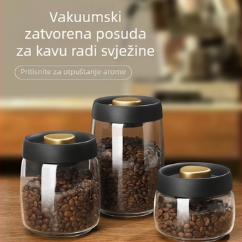 Staklena vakuumska posuda za čuvanje zrna kave, mljevene kave i čajeva, 900 ml