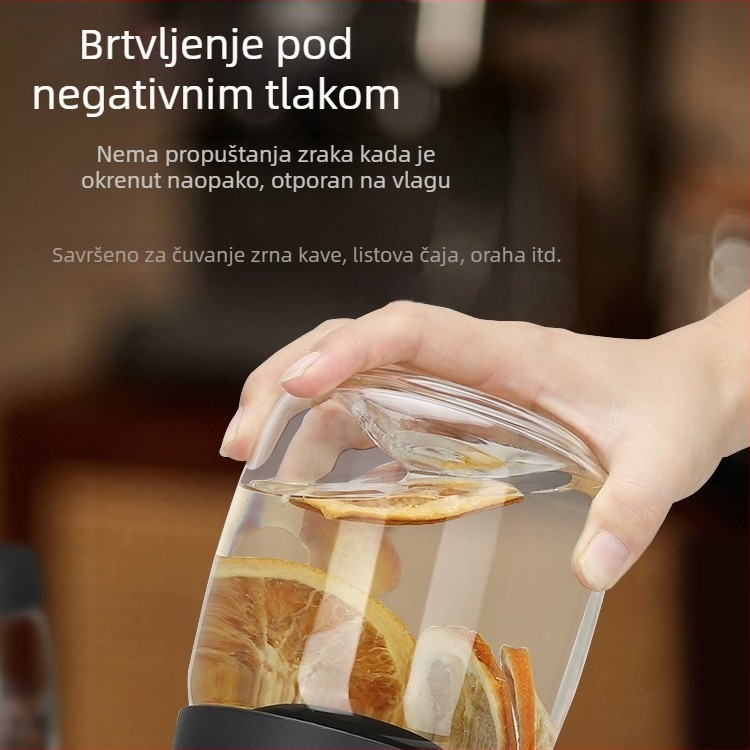 Staklena vakuumska posuda za čuvanje zrna kave, mljevene kave i čajeva, 900 ml