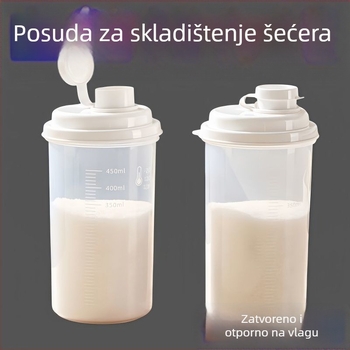 Spremnik za skladištenje bijelog šećera, prehrambena kvaliteta, zatvoren, otporan na vlagu, kuhinjski spremnik za brašno i škrob