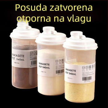 Spremnik za skladištenje bijelog šećera, prehrambena kvaliteta, zatvoren, otporan na vlagu, kuhinjski spremnik za brašno i škrob