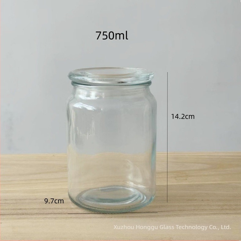 Staklena posuda s plosatim poklopcem, 500 ml, za čaj, kavu i suho voće