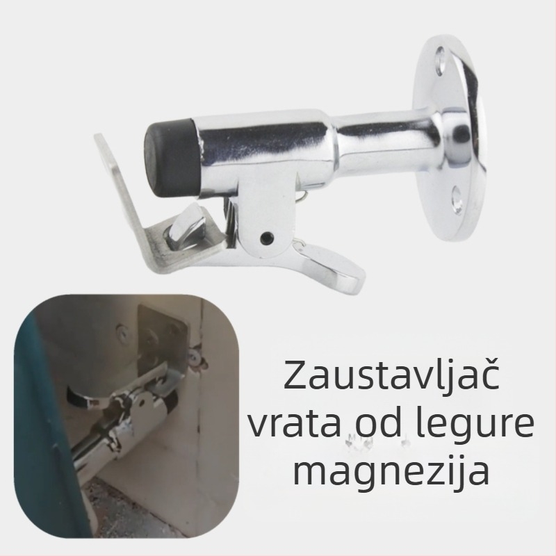 Vratni stopper za brod od magnezijevog legura, otporan na vjetar, s prianjivanjem na zid i kukom, duljina 7 cm