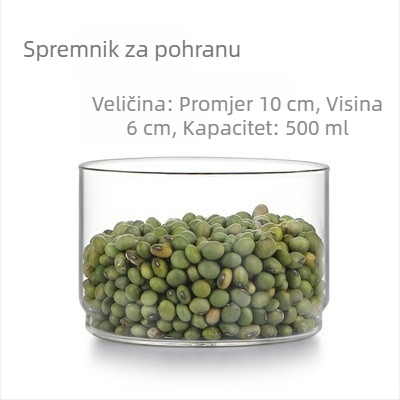 Staklena posuda za skladištenje s poklopcem, prehrambene kvalitete, za čaj, zrna kave i začine