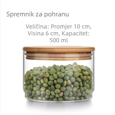 Staklena posuda za skladištenje s poklopcem, prehrambene kvalitete, za čaj, zrna kave i začine