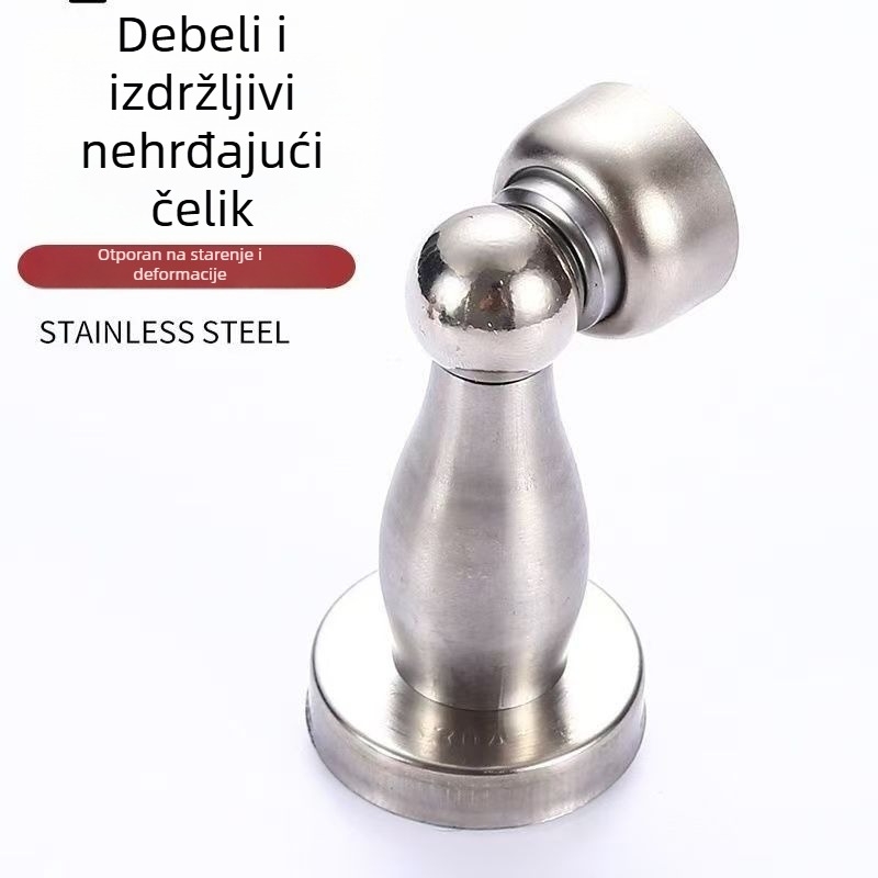 Perforirani magnetski držač vrata od nehrđajućeg čelika – zidni, za spavaću sobu i kupaonicu