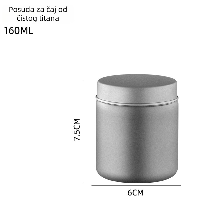 Vanjska posuda za čaj od čistog titana, prenosni kompaktni hermetički spremnik za čaj, mini putna kutija za čaj