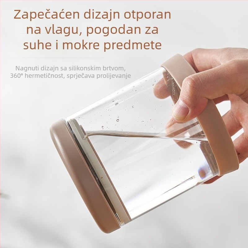 Staklena posuda s čepom za čaj i grickice, borosilikatno staklo, prašno otporna, kapacitet 350 ml, 600 ml ili 1000 ml
