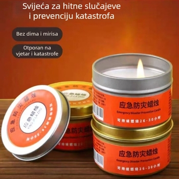 Aromatična svijeća u limenoj posudi sa zlatnom praznom kutijom