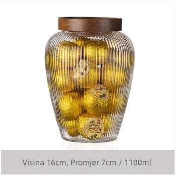 Staklena posuda visokog borosilikatnog stakla za čaj i grickalice, hermetički zatvaranje, kapacitet ispod 300 ml