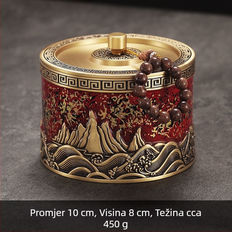 Velika zatvorena mesinga kutija za čaj Pu-erh, prijenosno skladištenje