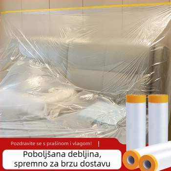 Kućna zaštitna plastična folija za zaštitu kreveta i namještaja od prašine, jednokratna zaštitna odjeća za renoviranje
