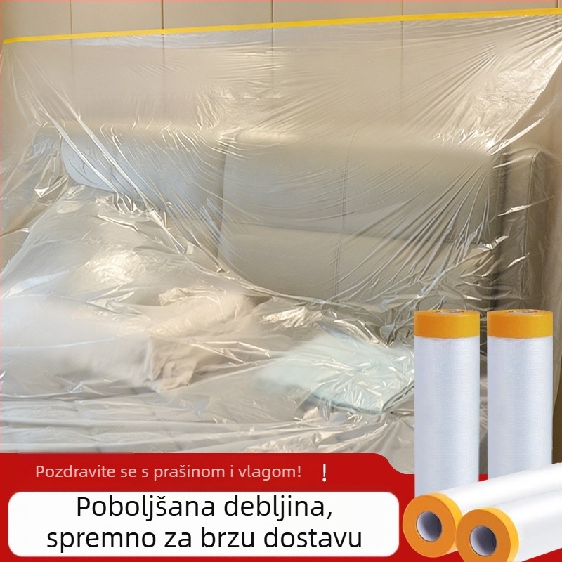 Kućna zaštitna plastična folija za zaštitu kreveta i namještaja od prašine, jednokratna zaštitna odjeća za renoviranje