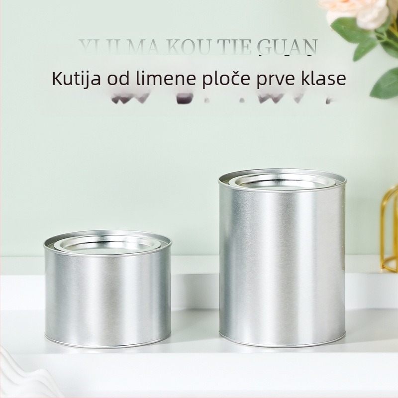 Okrugla metalna kutija za čaj, 50 g, zatvorena kutija za čaj u listovima