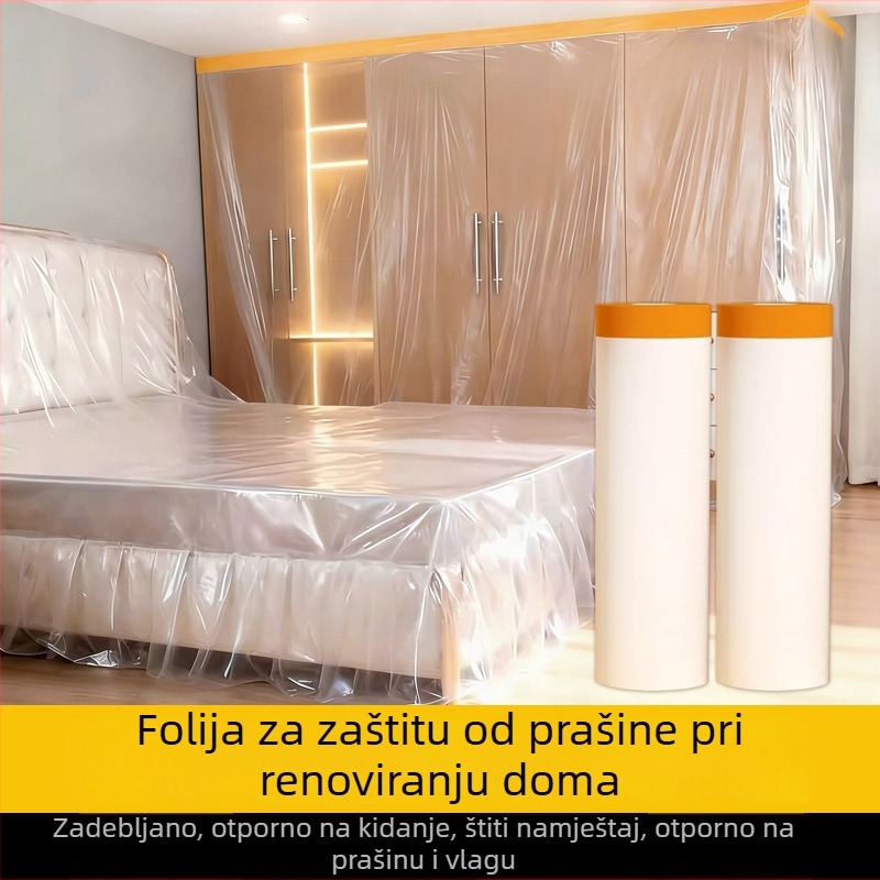 Jednokratno zaštitno prekrivanje od plastične folije za prašinu za krevet i namještaj