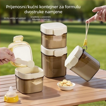 Otpornost na vlagu, hermetički spremnik za mliječni prah sa žličicom — kvadratna kutija za pohranu bebe formule (501–800 ml)