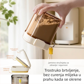 Otpornost na vlagu, hermetički spremnik za mliječni prah sa žličicom — kvadratna kutija za pohranu bebe formule (501–800 ml)