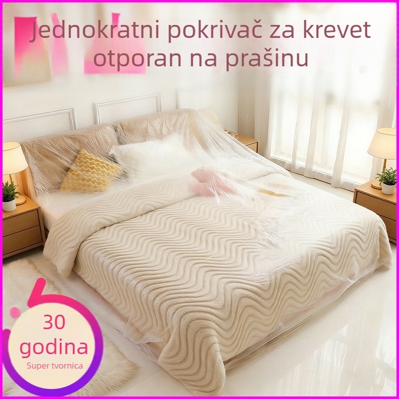 Nova jednokratna navlaka za krevet s vrpcom, zaštitna navlaka od prašine za namještaj, navlaka za krevet, kauč i stol