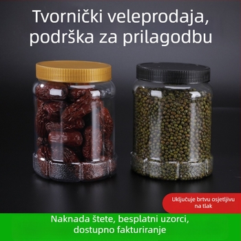Prozirne PET plastične posude za hranu, za kekse, čaj s cvjetnim okusom i orašaste plodove, zatvorene posude za hranu, novogodišnja ambalaža, kapacitet 900 ml