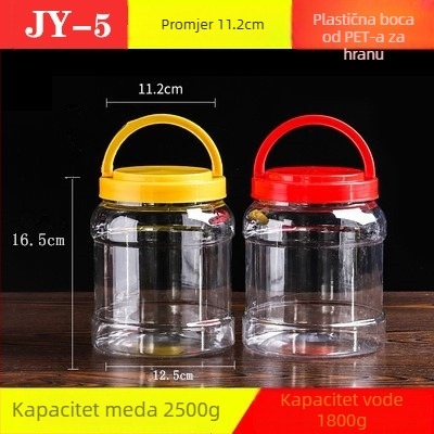 Prozirna zatvorena plastična posuda za skladištenje s poklopcem, kapaciteta 2,5 kg, za med, džem i kiselu hranu