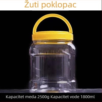 Prozirna zatvorena plastična posuda za skladištenje s poklopcem, kapaciteta 2,5 kg, za med, džem i kiselu hranu