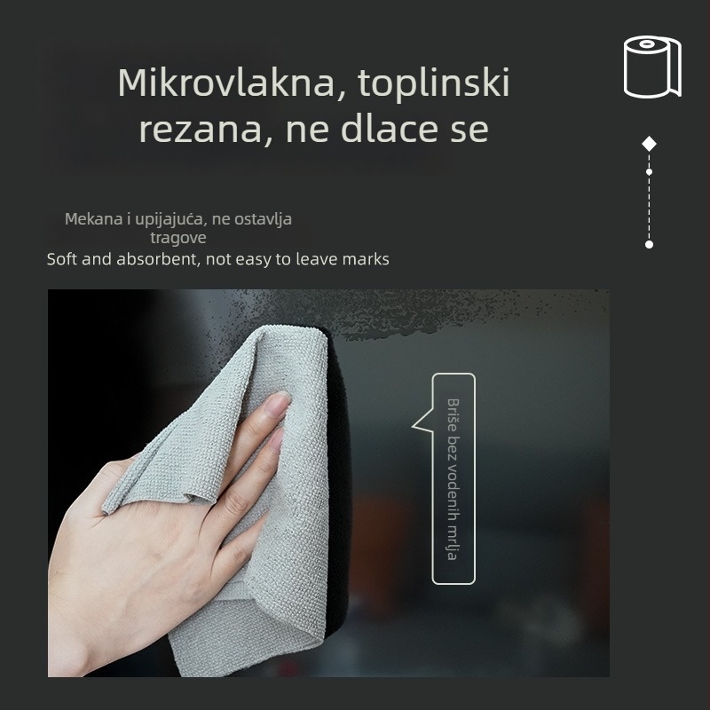 Kuhinjska krpa od mikrovlakana – antibakterijska, upija, debela, jednostavna za čišćenje, s dizajnom rolne, izrađena po mjeri