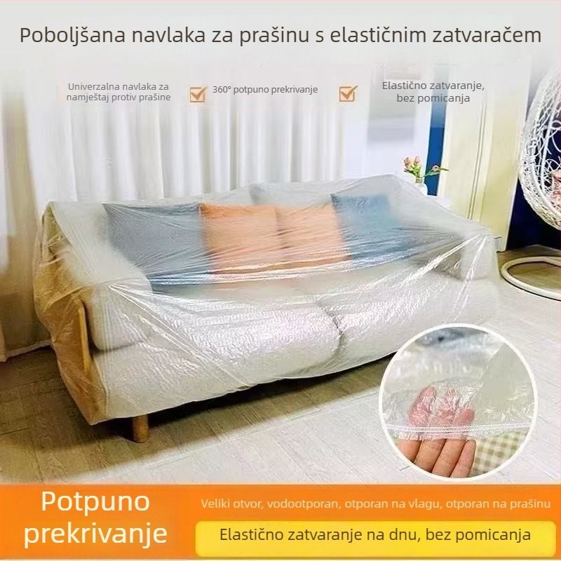 Elastični jednokratni pokrov za krevet s vezicama, navlaka za kauč, zaštita od prašine, potpuno pokrivanje namještaja