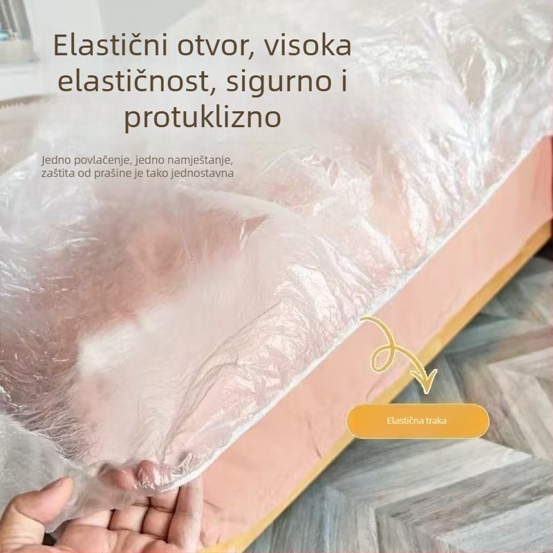 Elastični jednokratni pokrov za krevet s vezicama, navlaka za kauč, zaštita od prašine, potpuno pokrivanje namještaja