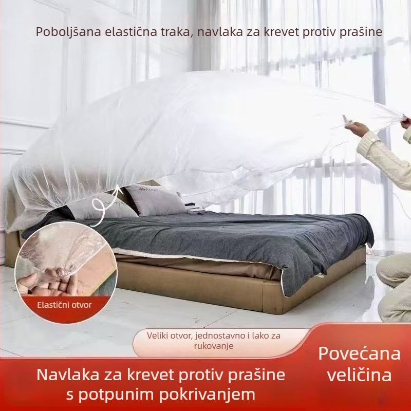 Elastični jednokratni pokrov za krevet s vezicama, navlaka za kauč, zaštita od prašine, potpuno pokrivanje namještaja