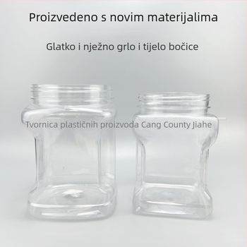 Kvadratna posuda za hranu sa širokim otvorom i poklopcem; višenamjenski spremnik za žitarice, čaj, suho voće, pistacije i sušeno meso; ručni dizajn