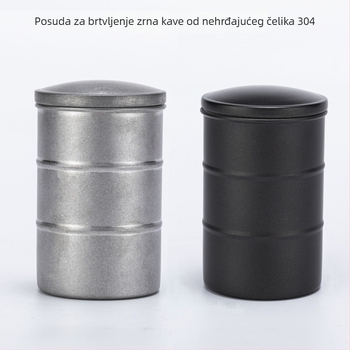 Retro posuda za kavu u prahu od nehrđajućeg čelika 304, zapečaćeni spremnik za pohranu kave u prahu, prijenosan za kampiranje