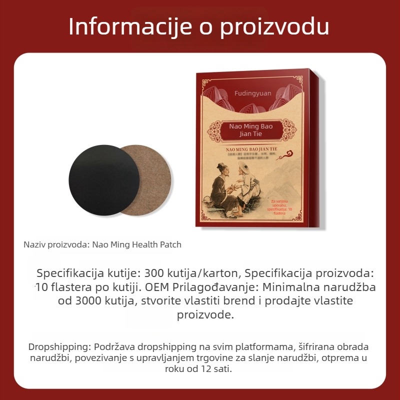 Flaster za akupunkturu za glavu, šum u mozgu, šum ušiju i vrtoglavica