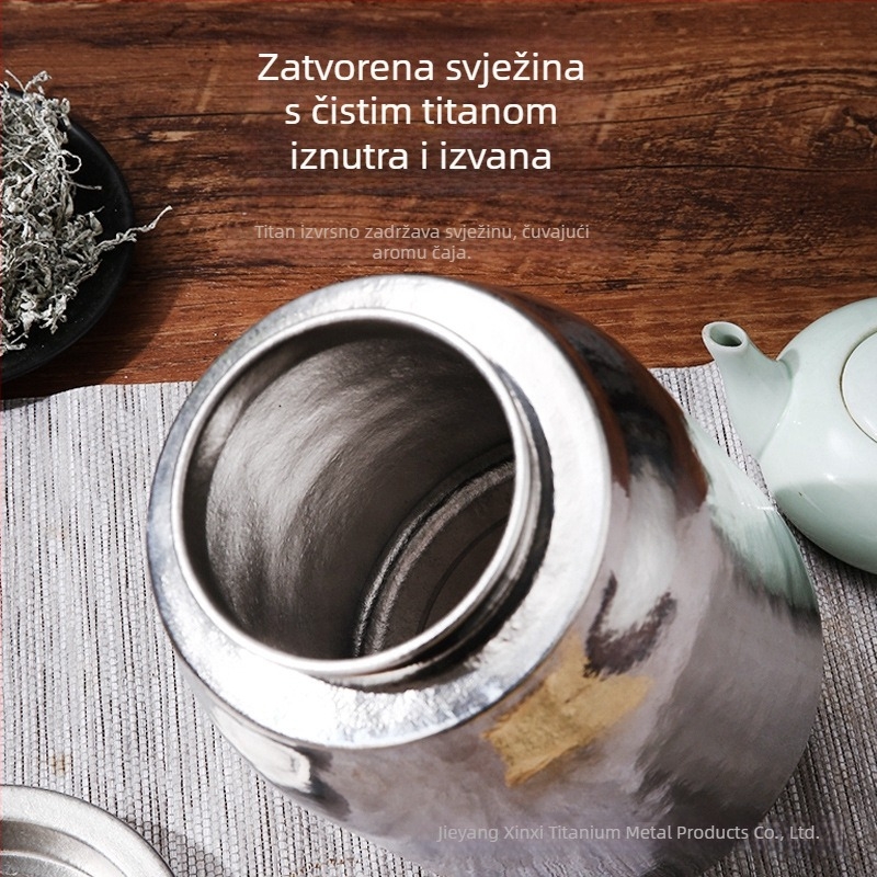Posuda za čaj od čistog titana, zatvorena, premium, prijenosna za putovanja