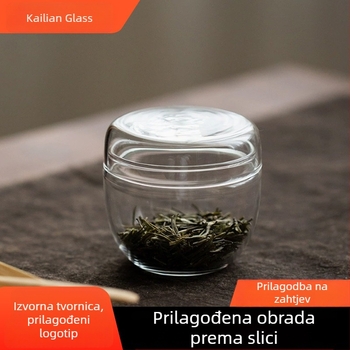 Mala staklena posuda za čaj od borosilikatnog stakla, prozirna zatvorena posuda za skladištenje