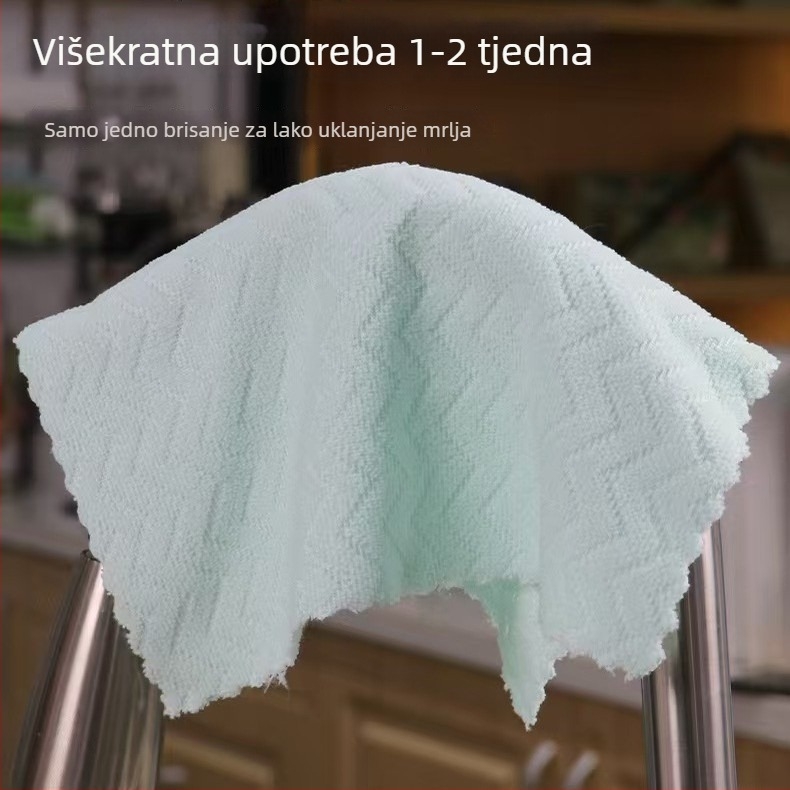 Kuhinjska krpa od poliestera, mokro-suha uporaba, prugasta, otporna na masnoću