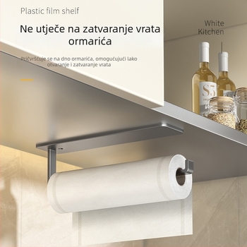 Kuhinjski zidni držač za rolu folije bez bušenja, višenamjenski držač za ručnike