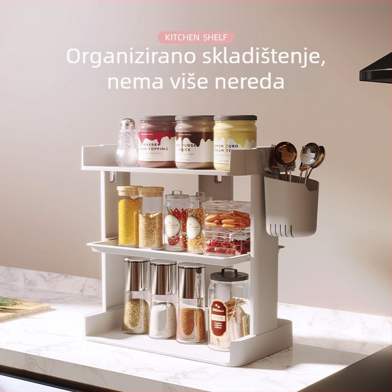 Višeslojni držač začina za kuhinju, stolni organizator za ulje, sol, umake i ocat
