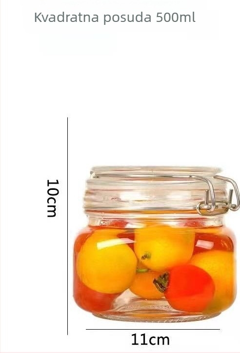 Staklena posuda s nehrđajućim kopčom – za med, džem, limun, yuzu, čaj od marakuje i kiseli krastavci