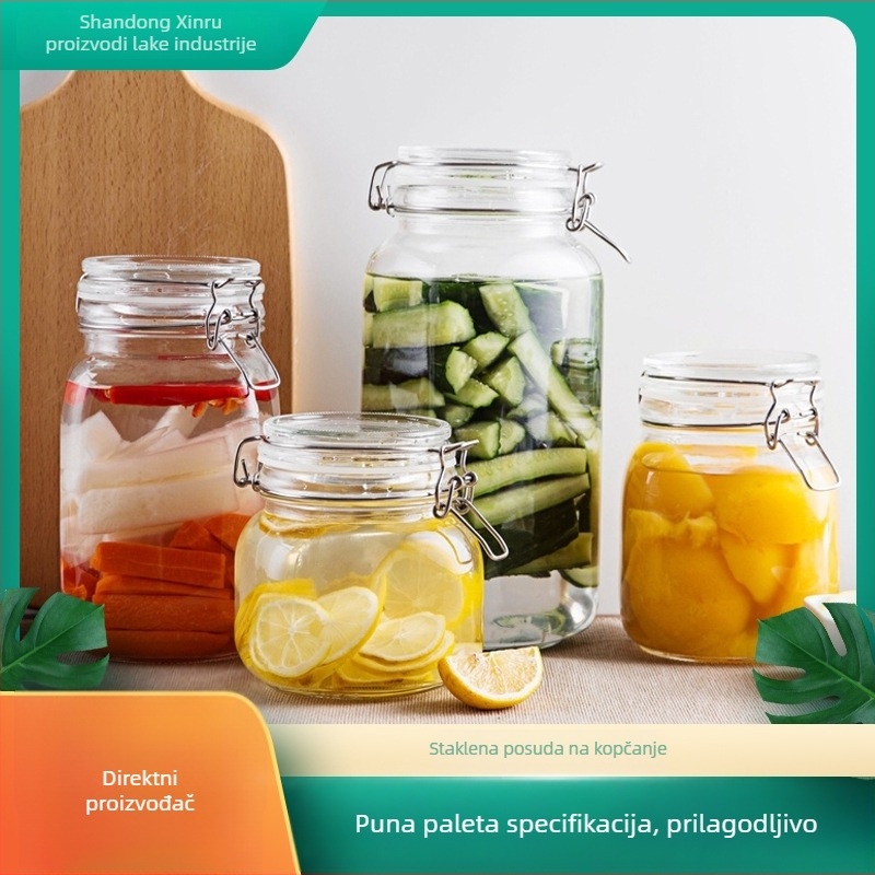 Staklena posuda s nehrđajućim kopčom – za med, džem, limun, yuzu, čaj od marakuje i kiseli krastavci