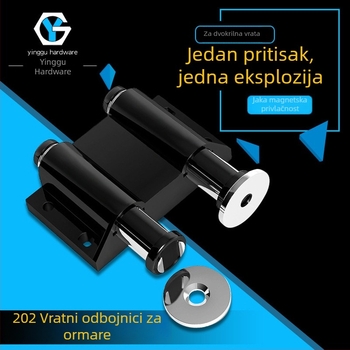 Njemačka izrada: dvostruki magnetski hvatač za staklena vrata, skriveni pritisk mehanizam