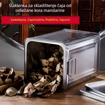 Debela limena kutija za čuvanje čaja i sušene korice mandarine, velika zapremina, hermetički zatvarač