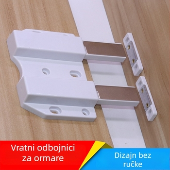 Stakleni ormar s dvostrukim vratima, snažna privlačnost, magnetski dodirni prekidač, plastični
