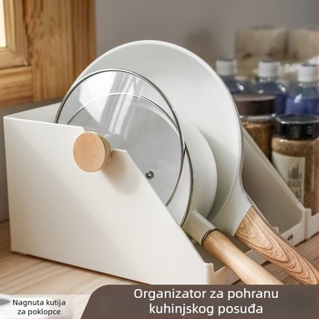Stalak za pohranu lonaca i posuda s kotačićima, kuhinjski organizator ispod sudopera
