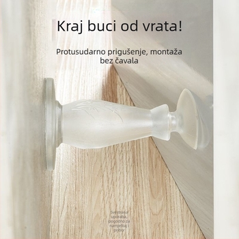 Silikonski zatvarač vrata bez bušenja za staklena vrata kupaonice, protiv sudara, dvostrano postavljanje za kuhinjska i kupaonska vrata