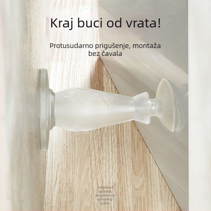 Silikonski zatvarač vrata bez bušenja za staklena vrata kupaonice, protiv sudara, dvostrano postavljanje za kuhinjska i kupaonska vrata