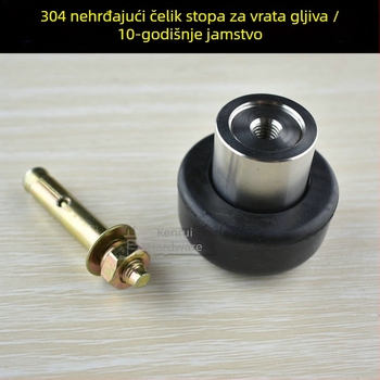 Držač vrata s kapom od 304 nehrđajućeg čelika, čvrsta konstrukcija, za staklena vrata, gumeni limiter, 45