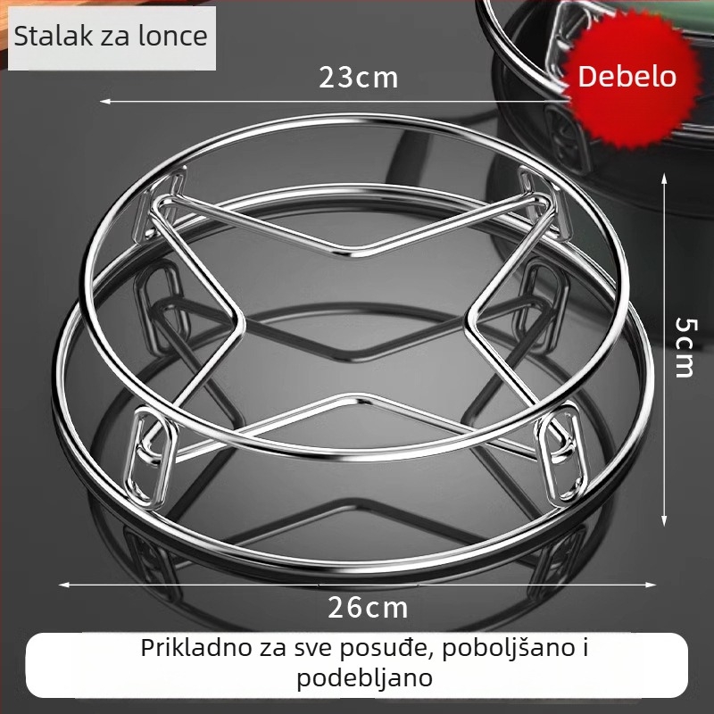 Stalak za lonce od nehrđajućeg čelika za kuhinju, višenamjenski stalak za pohranu, zaštita od opeklina, stalak za kuhanje na pari