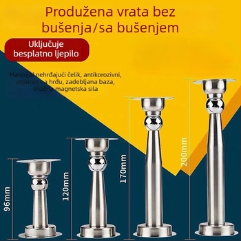 Produženi zaustavljač vrata od nehrđajućeg čelika, magnetski montiran iza vrata, zaštita od sudara
