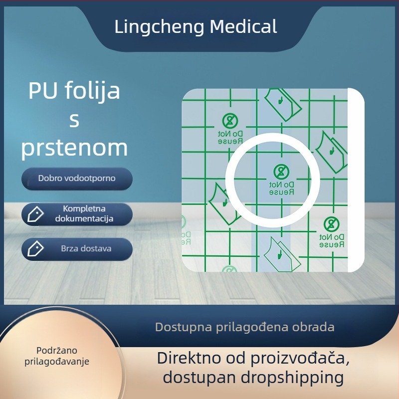 Transdermalna PU membrana 5×5 flaster za akupunkturne točke – prazan flaster, vodootporan i za pranje
