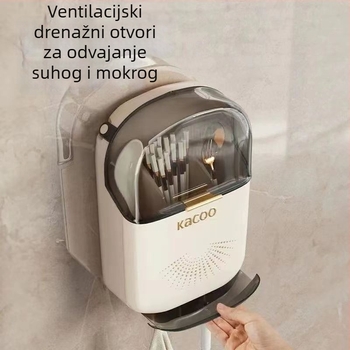 Zidni antibakterijski perforirani držač za štapiće i žlice s odvodom