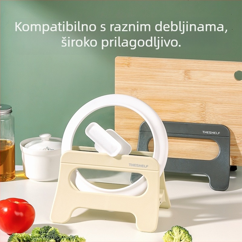 Višenamjenski kuhinjski organizator s automatskim otvaranjem i zatvaranjem poklopca te držač za daske za rezanje, podni organizator